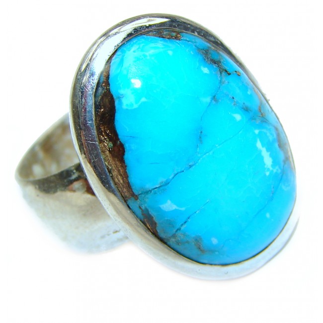 Turquoise .925 Sterling Silver handcrafted ring; s. 6 1/4