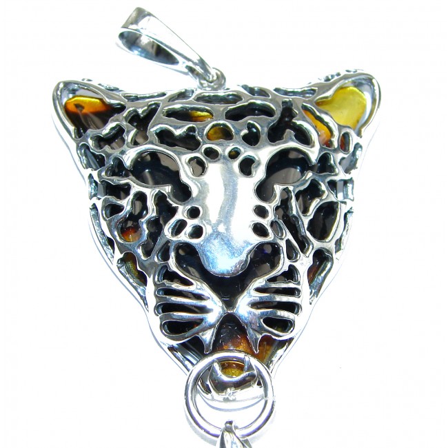 Gephard Natural Baltic Amber .925 Sterling Silver handmade Pendant