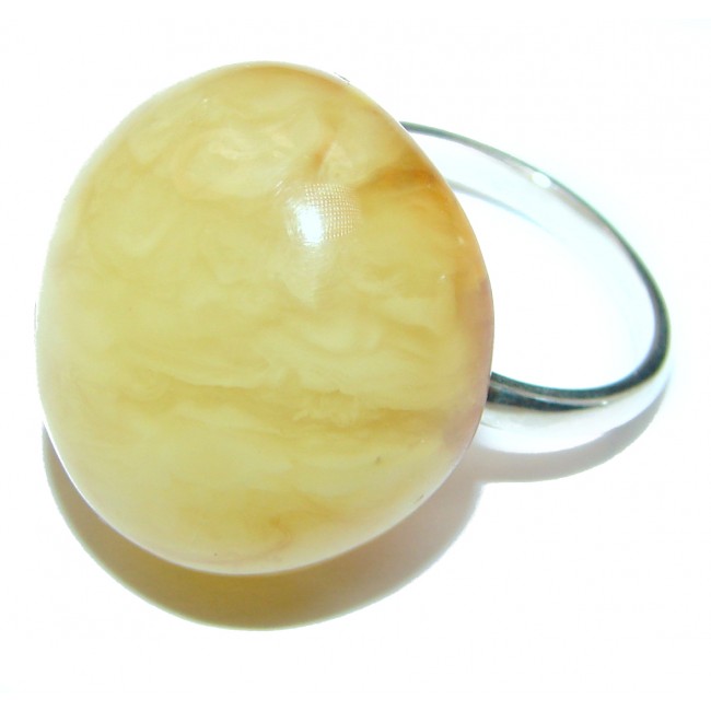 Genuine Butterscotch Baltic Amber .925 Sterling Silver handmade Ring size 8 1/2