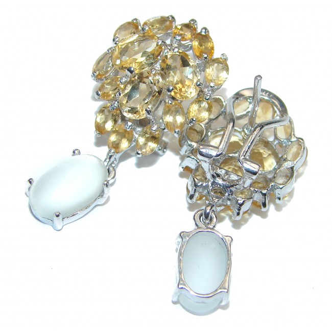 Nature Inspired Authentic Citrine Calcite .925 Sterling Silver handmade earrings
