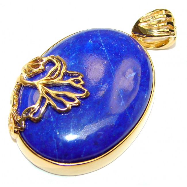 Natural Lapis Lazuli 14K Gold over .925 Sterling Silver handcrafted Pendant