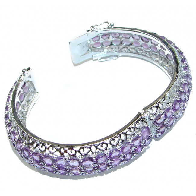 Incredible Authentic Amethyst .925 Sterling Silver handcrafted Bracelet