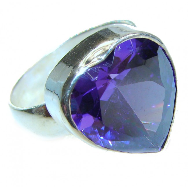 Sweet Heart Purple Heart Topaz .925 Silver handcrafted Ring s. 9
