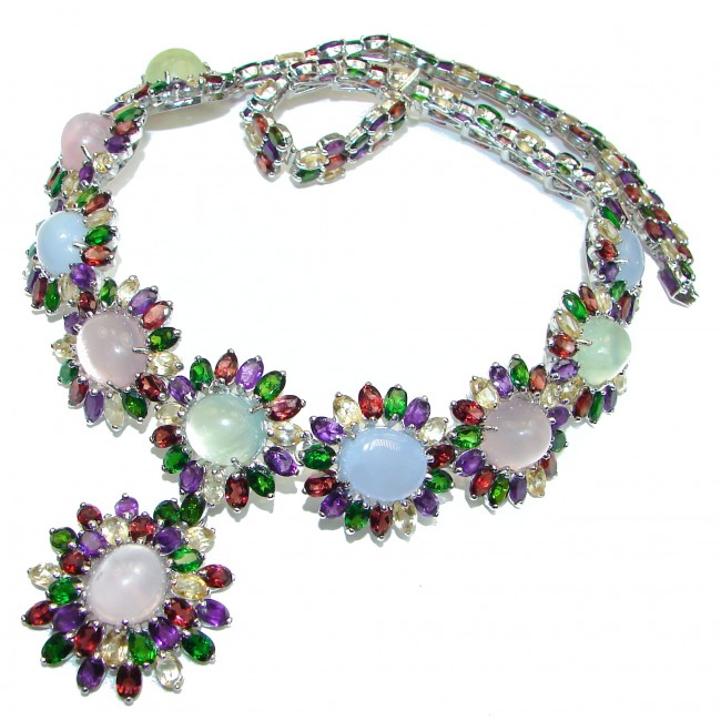 Marie Antoinette's STYLE authentic Multigem .925 Sterling Silver handcrafted Necklace