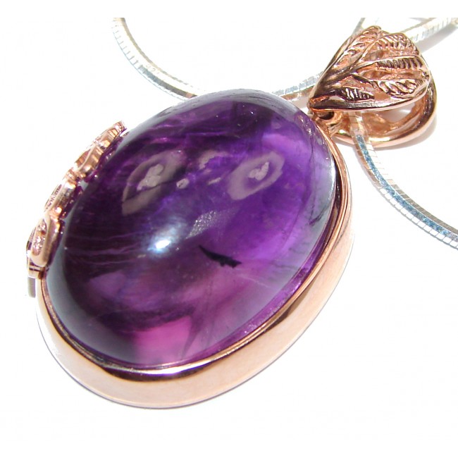 Purple Queen Huge authentic Amethyst .925 Sterling Silver handcrafted necklace