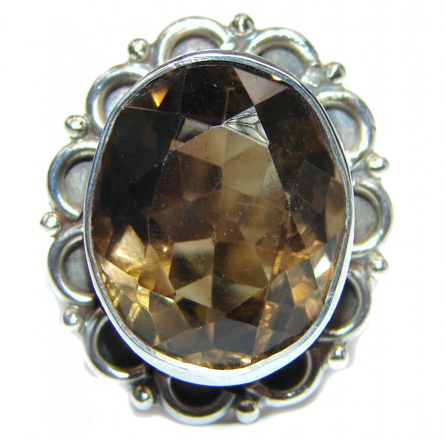Champagne Smoky Topaz .925 Sterling Silver Ring size 6 3/4