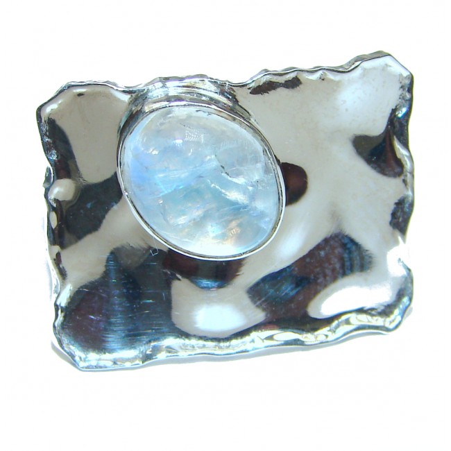 Fire Moonstone .925 Sterling Silver handmade Ring size 6 1/4