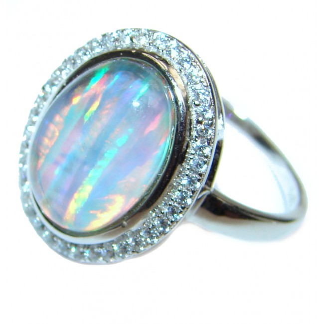 Australian Triplet Opal .925 Sterling Silver handcrafted ring size 8 3/4