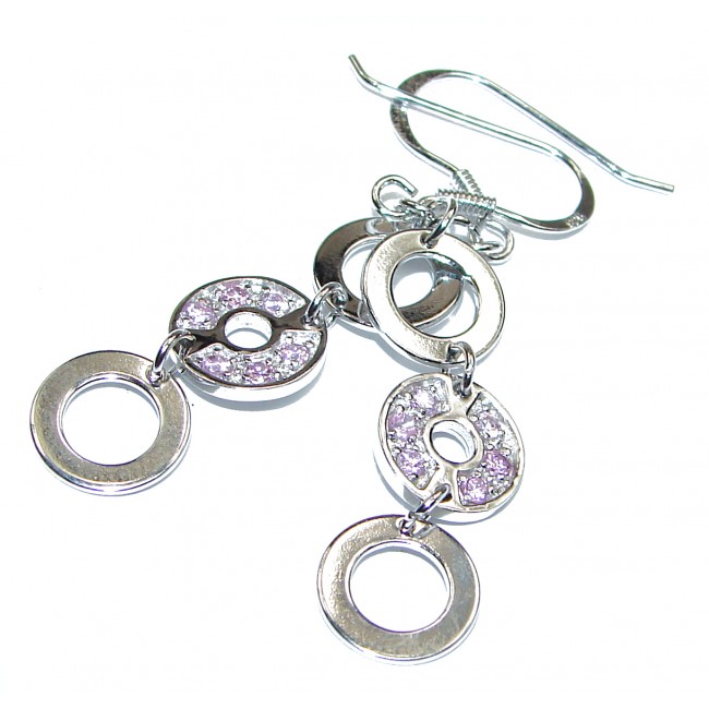 Precious Pink Topaz .925 Sterling Silver entirely handmade earrings