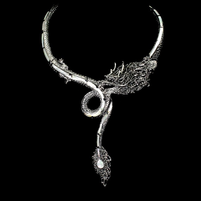 MASSIVE Dragon Amazing Genuine Marcasite .925 Sterling Silver handmade handcrafted Necklace