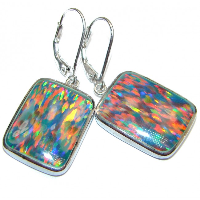 Classy Design Triplet Opal .925 Sterling Silver handmade earrings