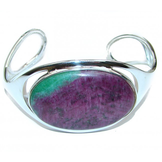Beauty of Nature best quality Ruby in Zoisite .925 Sterling Silver handmade Bracelet / Cuff