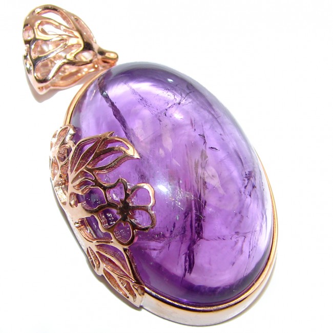 Purple Treasure Genuine Amethyst 14K Gold over .925 Sterling Silver handcrafted pendant