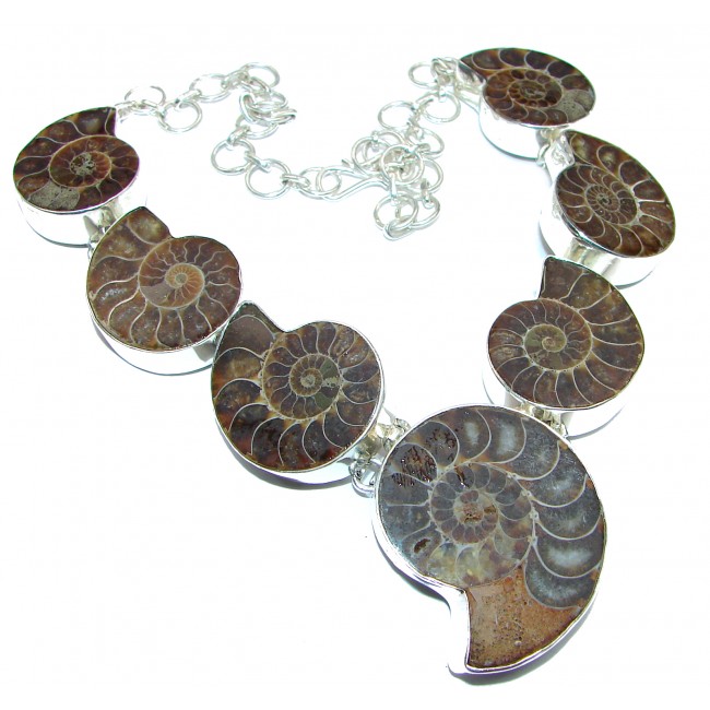 90.5g Aura Of Beauty genuine Ammonite .925 Sterling Silver handcrafted Necklace