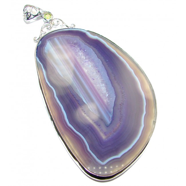 Pure Perfection Natural Botswna Agate .925 Sterling Silver handmade Pendant