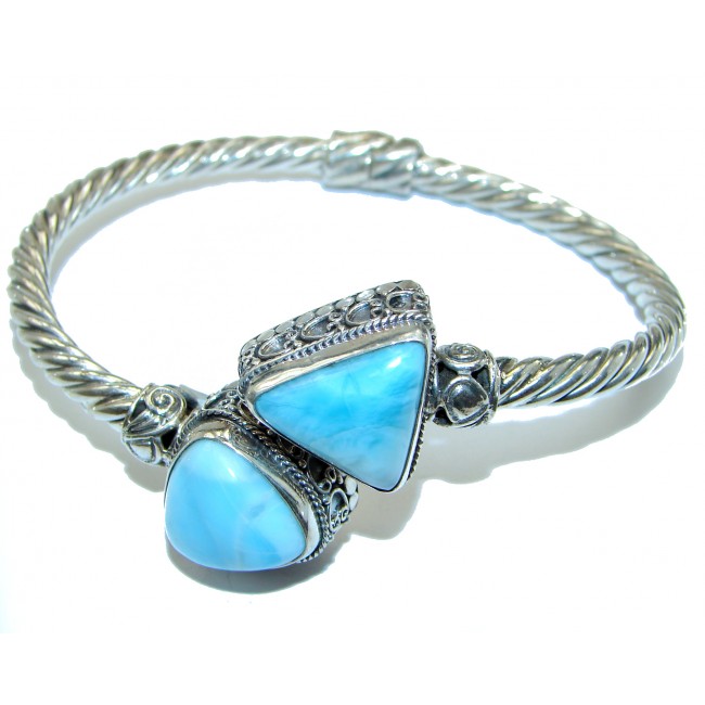 LUXURY Blue Larimar .925 Sterling Silver handcrafted Bracelet