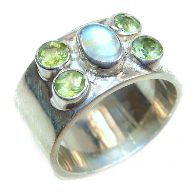 Energizing Moonstone .925 Sterling Silver handmade Ring size 8