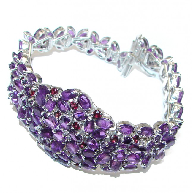 Royal quality Authentic Amethyst .925 Sterling Silver handcrafted Bracelet