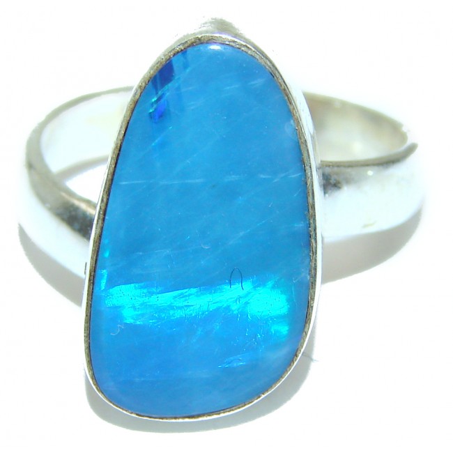 Australian Doublet Opal .925 Sterling Silver handcrafted ring size 7 adjustable