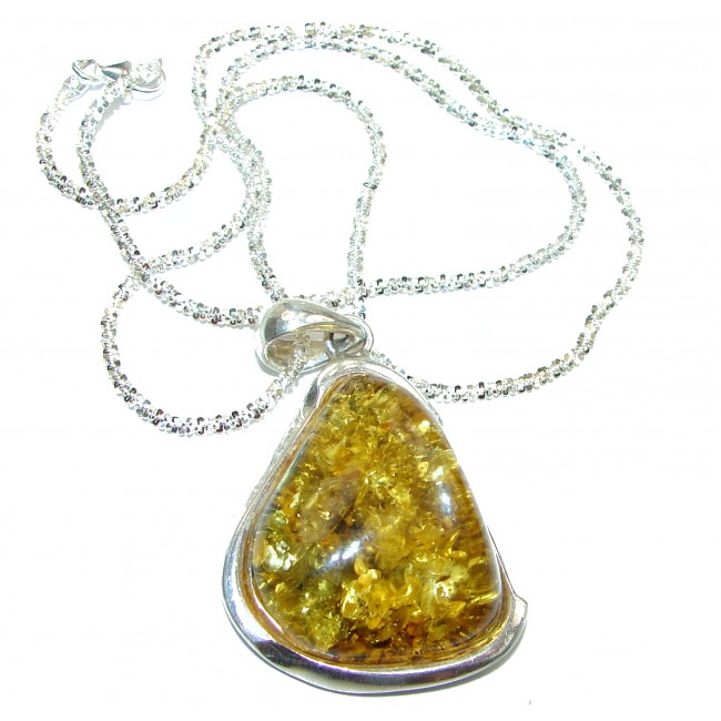 Natural Polish Amber .925 Sterling Silver handcrafted necklace