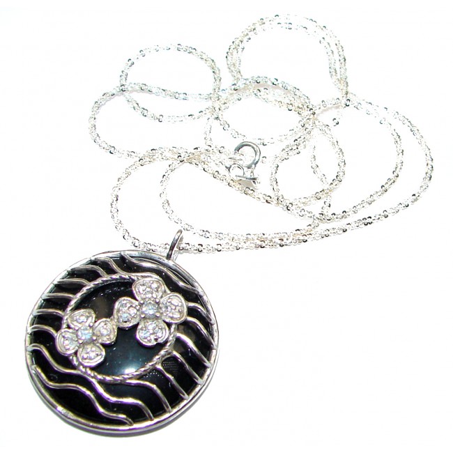 fancy .925 Sterling Silver Onyx Necklace