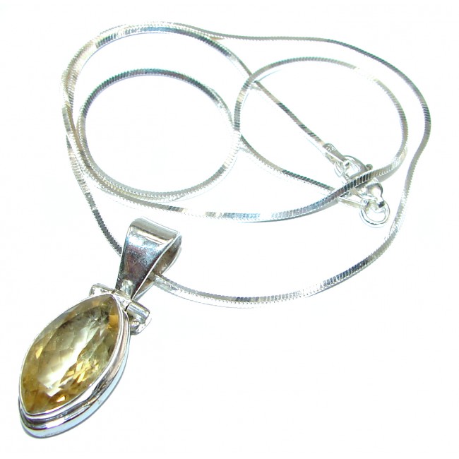 Artisan Master Piece genuine Citrine .925 Silver handcrafted Necklace