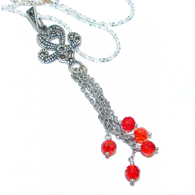 Posh Red Quartz .925 Sterling Silver necklace