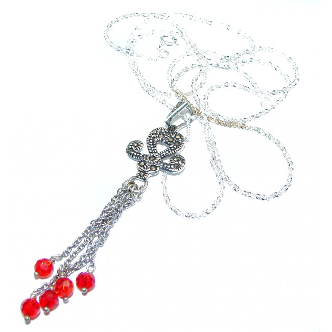 Posh Red Quartz .925 Sterling Silver necklace