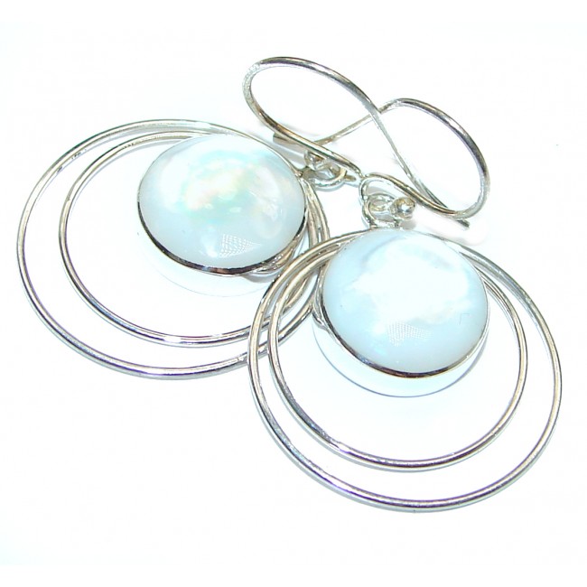 Huge Blister Pearl .925 Sterling Silver handmade earrings