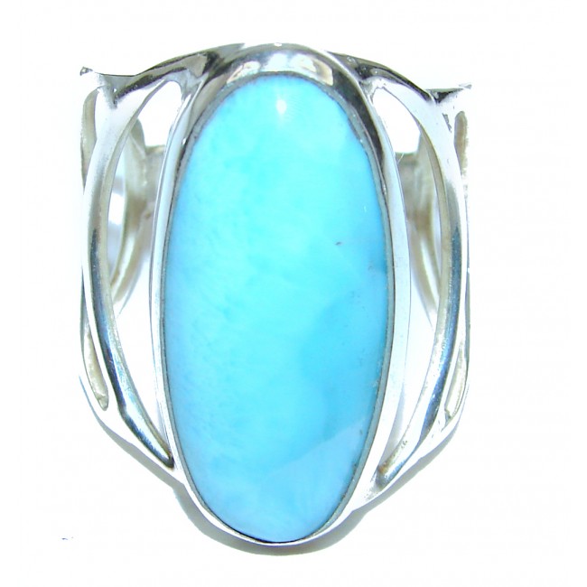 Dominican Republic Larimar .925 Sterling Silver handcrafted Ring s. 9