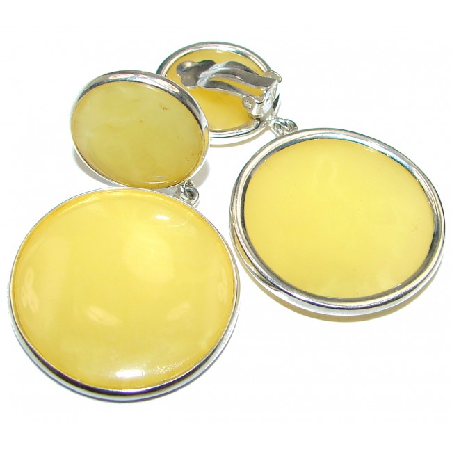 Excellent Golden Calcite .925 Sterling Silver clip on earrings
