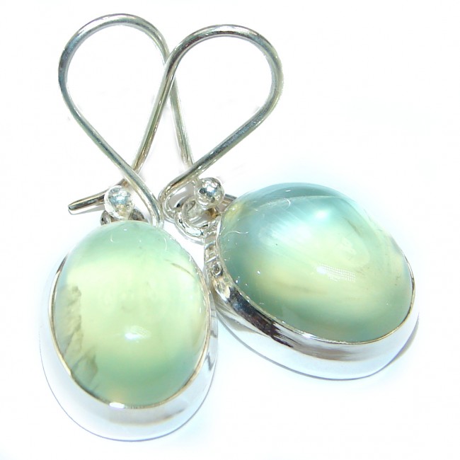 Authentic Moss Prehnite .925 Sterling Silver handmade earrings