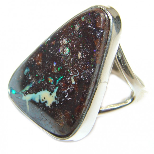 Australian Koroit Opal Sterling Silver handcrafted Ring size 6
