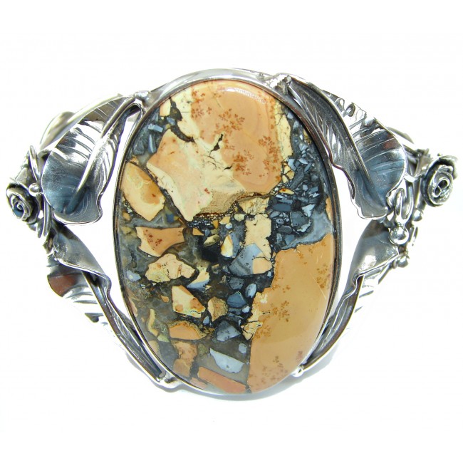LARGE Montana Agate highly polished .925 Sterling Silver handcrafted Bracelet / Cuff