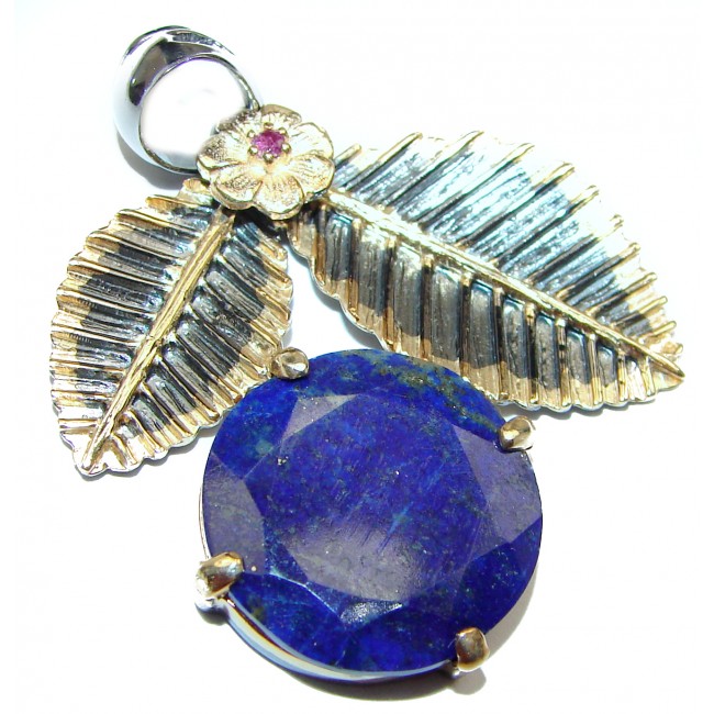 Royal Blue Lapis Lazuli 14k Gold over .925 Sterling Silver handcrafted Pendant