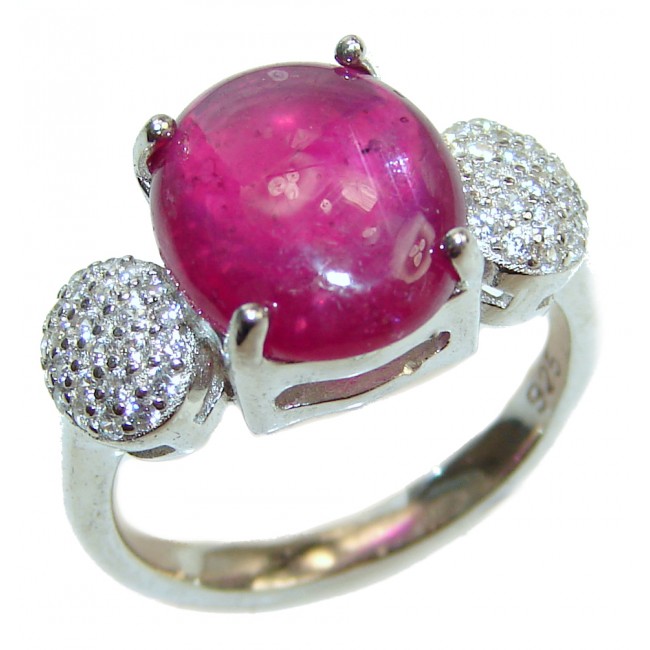 Genuine Kashmir Ruby .925 Sterling Silver handcrafted Statement Ring size 6 1/4