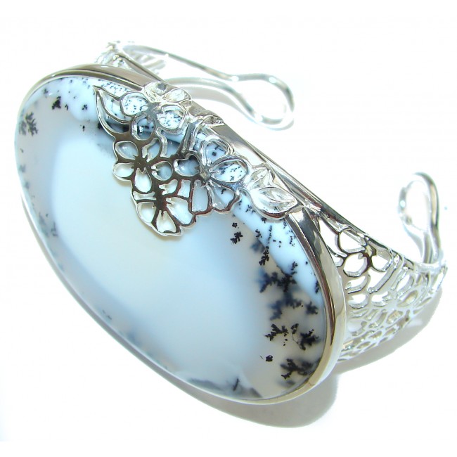 Huge Beatiful Design Dendritic Agate .925 Sterling Silver handcrafted Bracelet
