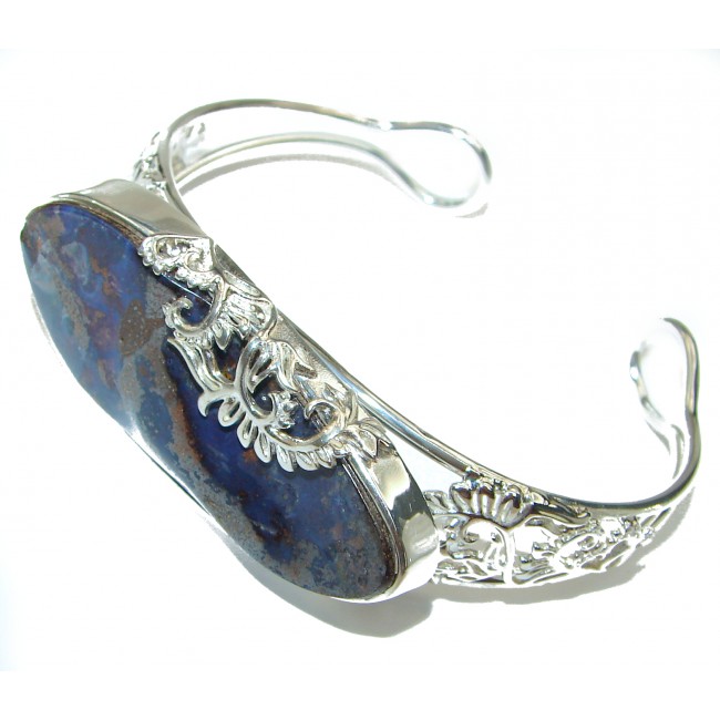 Genuine Boulder Opal handcrafted Sterling Silver Bracelet / Cuff