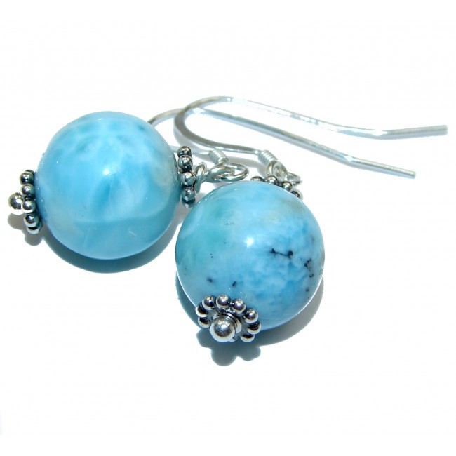 Blue Larimar .925 Sterling Silver handcrafted earrings