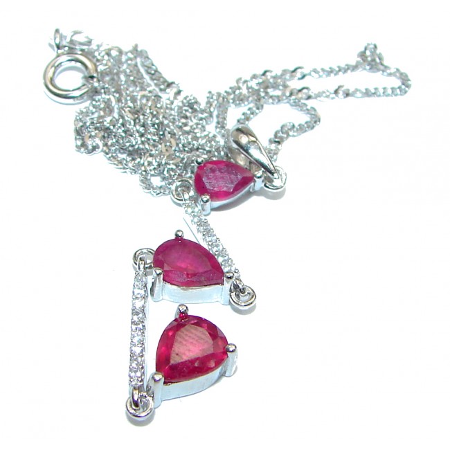 Incredible Posh Authentic Ruby White Topaz .925 Sterling Silver necklace