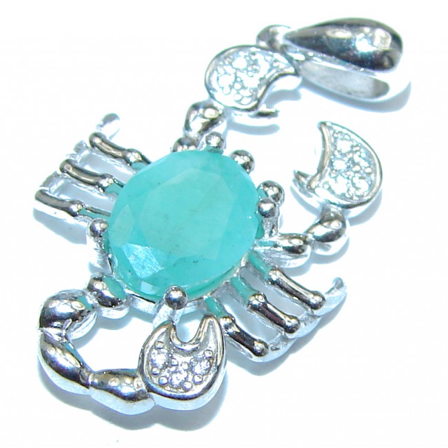 Scorpio Sublime genuine Emerald .925 Sterling Silver handmade Pendant