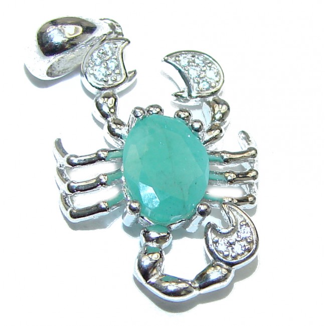 Scorpio Sublime genuine Emerald .925 Sterling Silver handmade Pendant