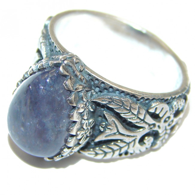 Chunky Authentic African Tanzanite .925 Sterling Silver handmade Ring s. 8