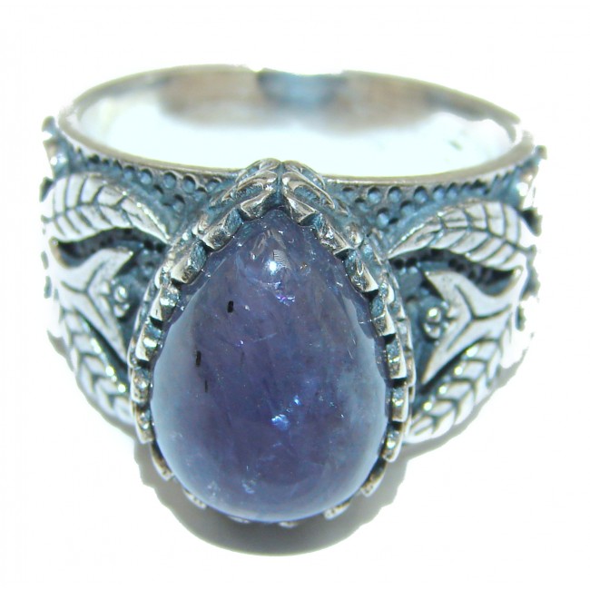 Chunky Authentic African Tanzanite .925 Sterling Silver handmade Ring s. 8