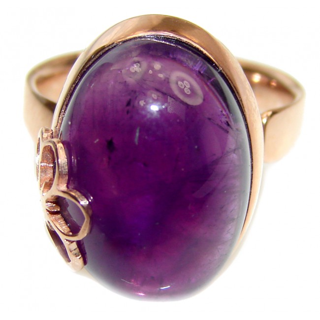 Purple Reef Amethyst Rose Gold over .925 Sterling Silver Ring size 7 adjustable
