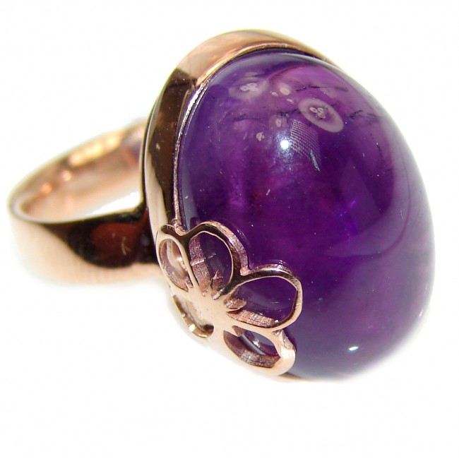 Purple Reef Amethyst Rose Gold over .925 Sterling Silver Ring size 7 adjustable