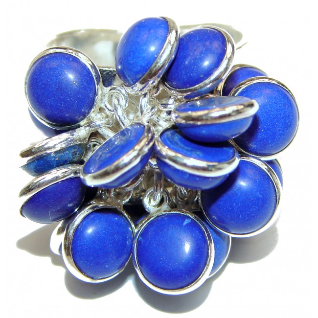 Fashion Beauty Lapis Lazuli Sterling Silver cha -cha Ring s. 9