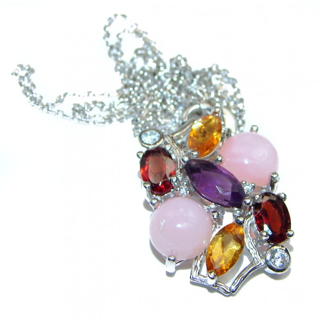 Exclusive Pink Opal .925 Sterling Silver handmade Necklaces