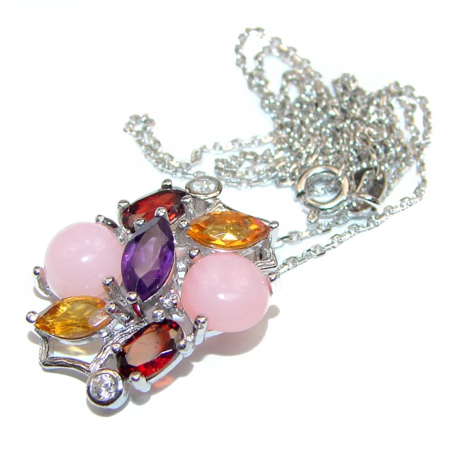 Exclusive Pink Opal .925 Sterling Silver handmade Necklaces