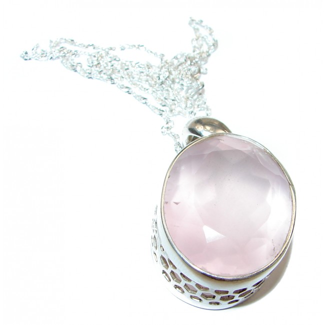 Authentic Rose Quartz .925 Sterling Silver handcrafted necklace